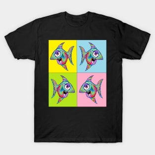 pop art colorful fish cool 2 T-Shirt